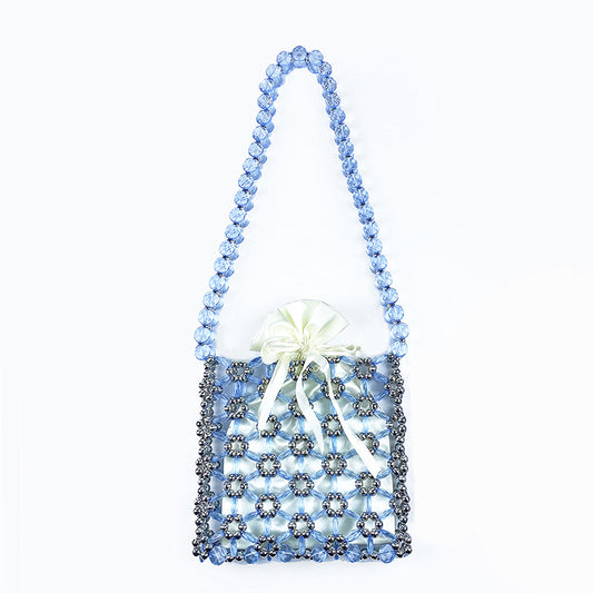 Fashionable Minority Handmade Retro Vintage Small Beads Beaded Weaving Hollow Out Cutout Handbag Women