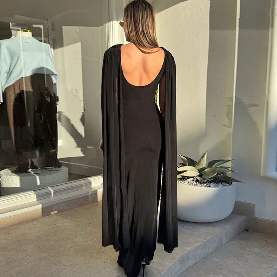 Summer Women Sexy Backless Ribbon High Waist Figure Flattering Sheath Dress