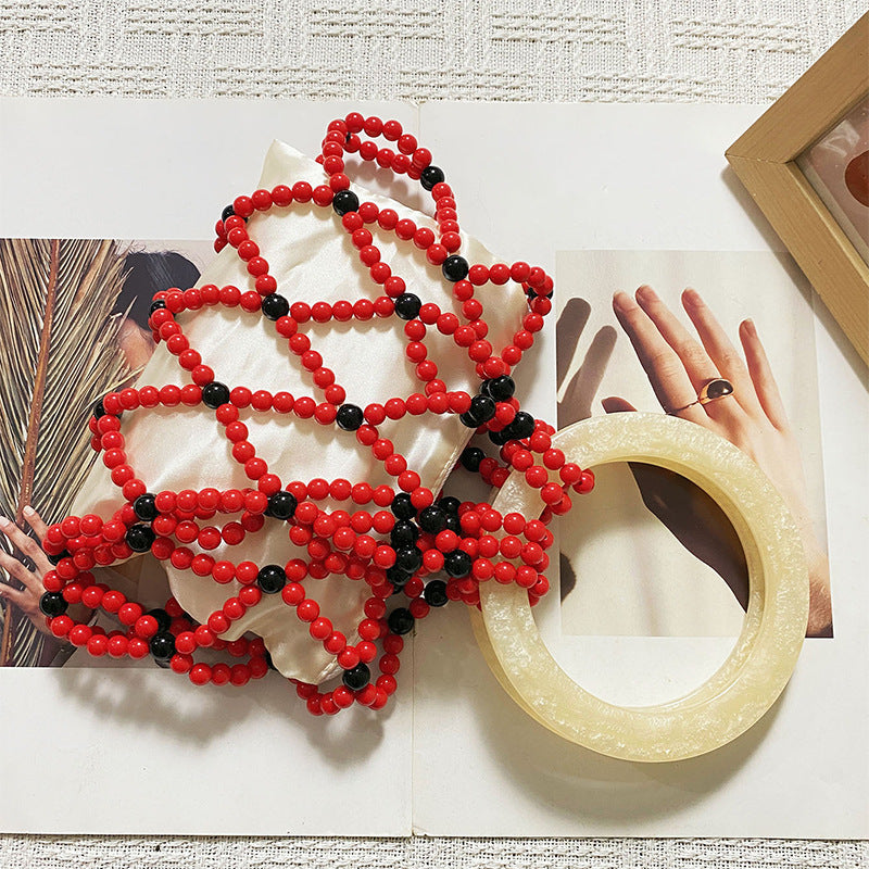 Retro Handmade Beaded Woven Bag Heavy Industry Design Advanced Sense Handbags