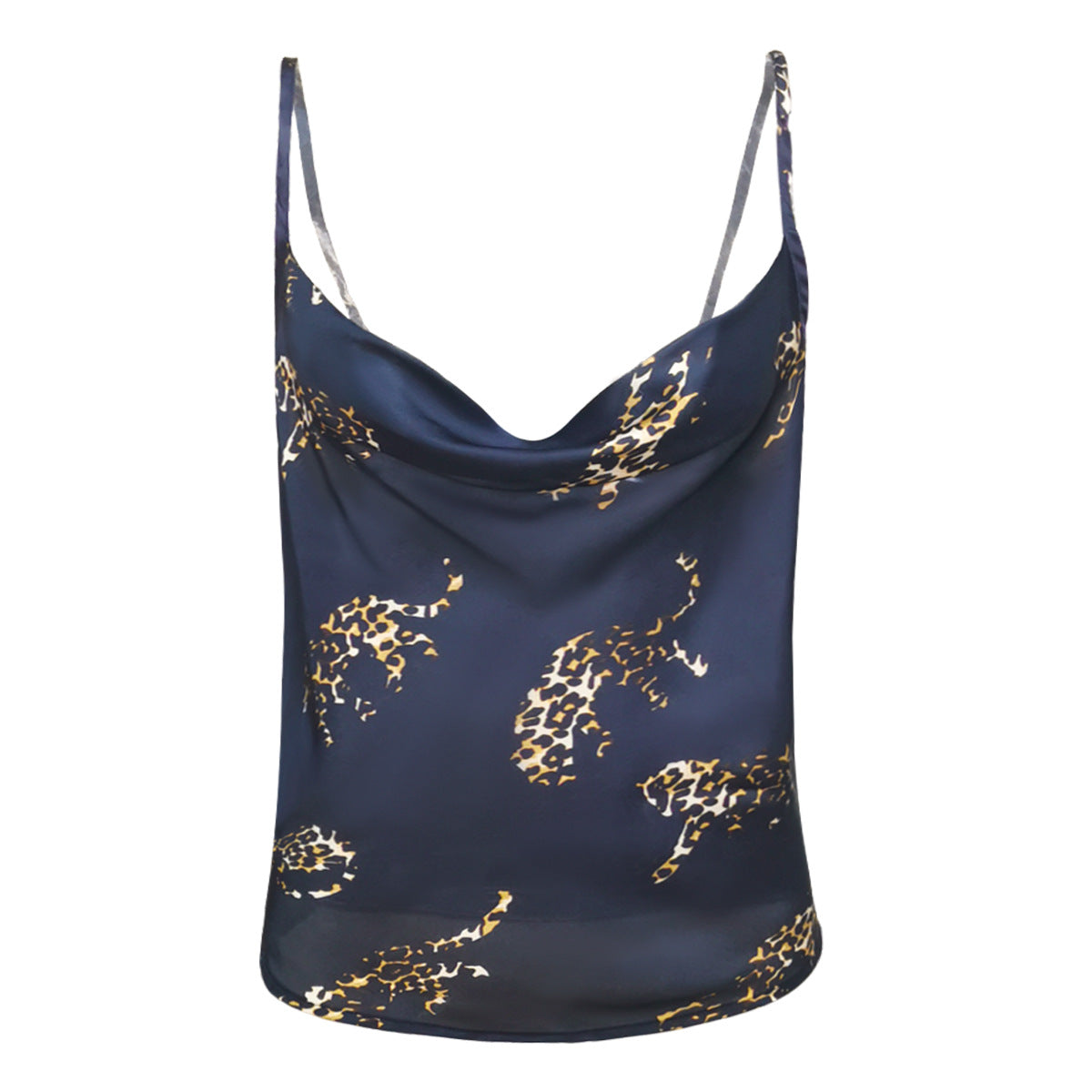 Navy Blue Leopard Print