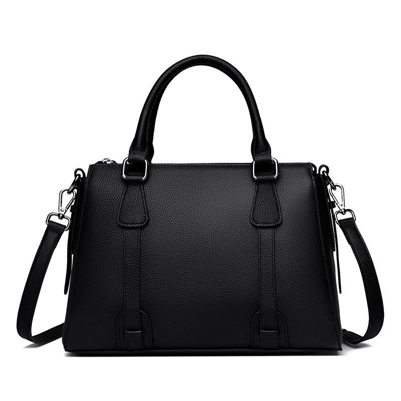 First Layer Cowhide Handbag Simple Leather Tote High Grade Crossbody Shoulder Bag