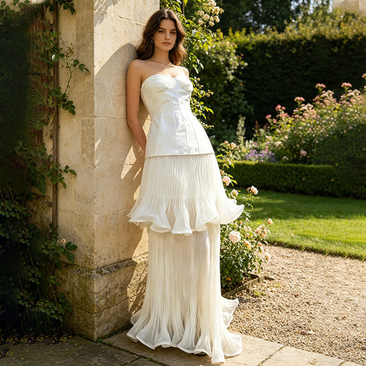 Autumn Ruffles Cocktail Ruffled Evening Dress Waist Slimming Dress Women