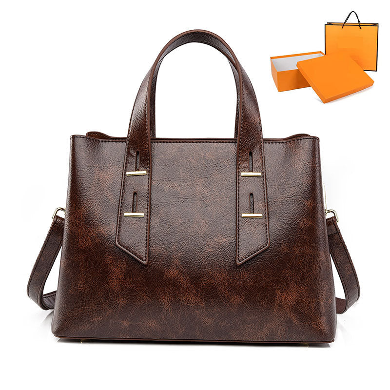 Oily Leather Coffee Orange Gift Box