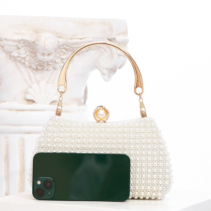 Trendy Elegant Pearl Bag Socialite Dress Dinner Party Hand Bag Crossbody Bag Dinner Bag