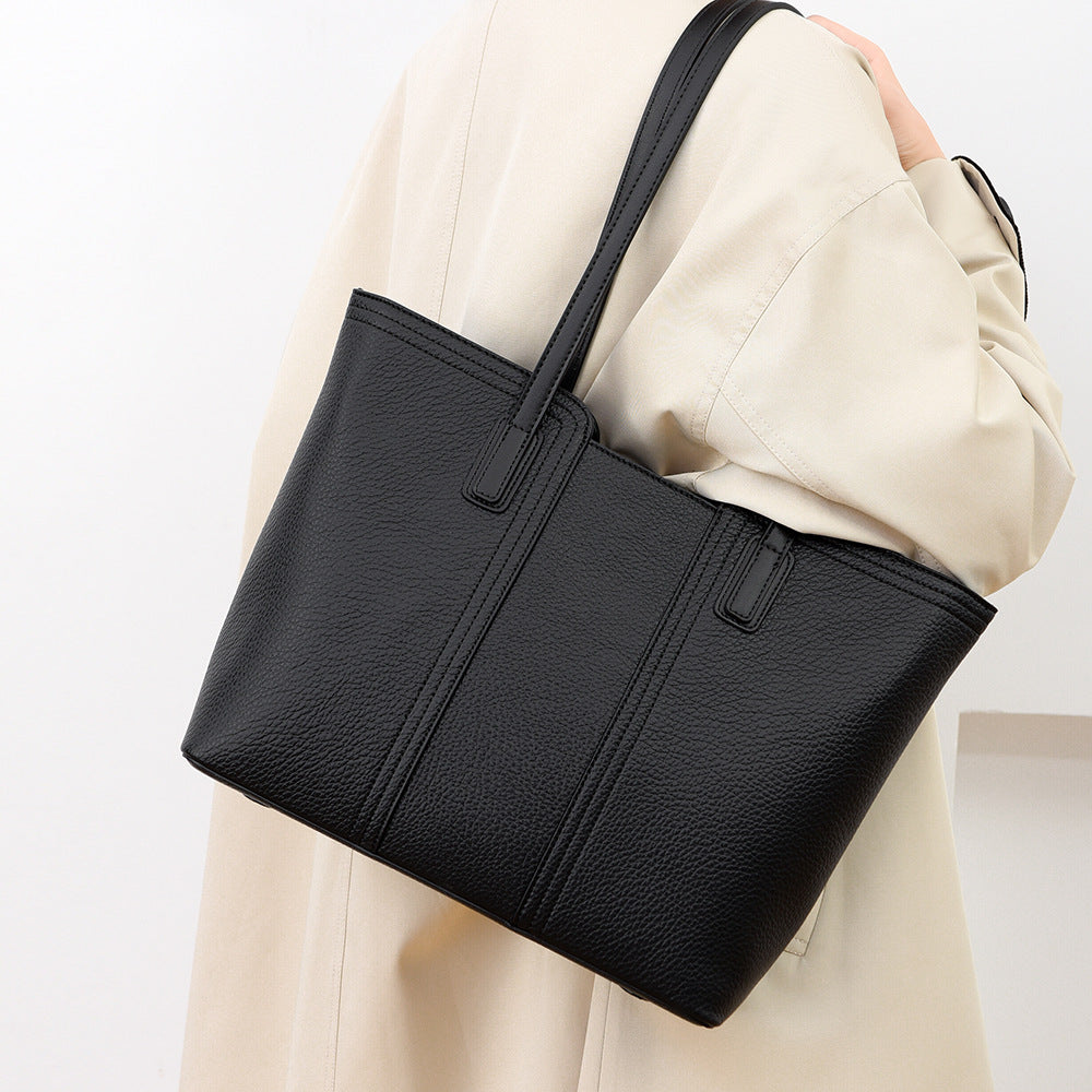Tote Bag Simple Large Capacity Bag Women Retro Shoulder Bag Commuting Large Bag