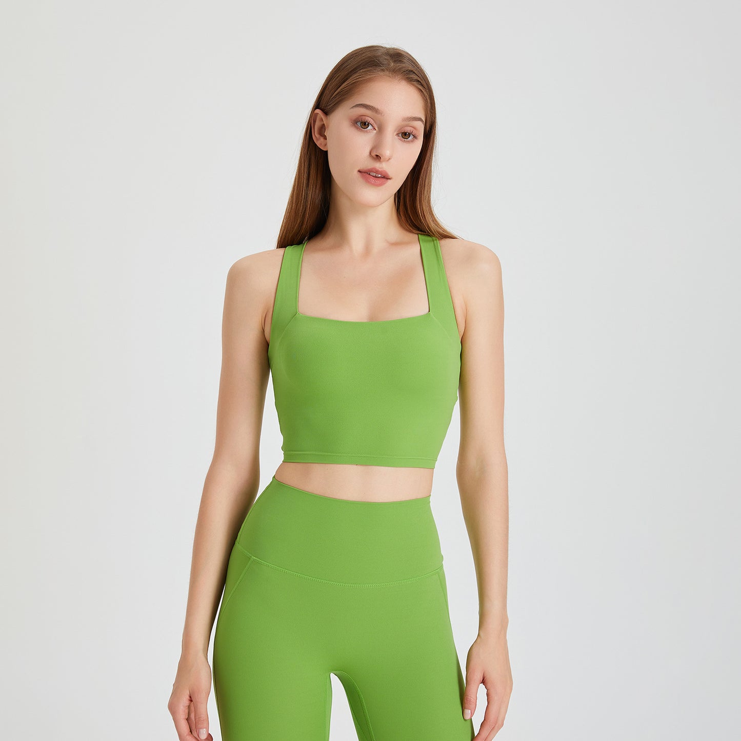 Nude Feel Seamless Shockproof Sports Underwear Women Beauty Back Cross Vest Running Push up Yoga Workout Bra