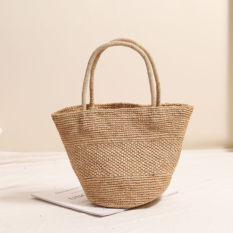 High Grade Raffia Portable Straw Weaved Bag Summer Large Capacity Tote Woven Bag Seaside Vacation Beach Bag
