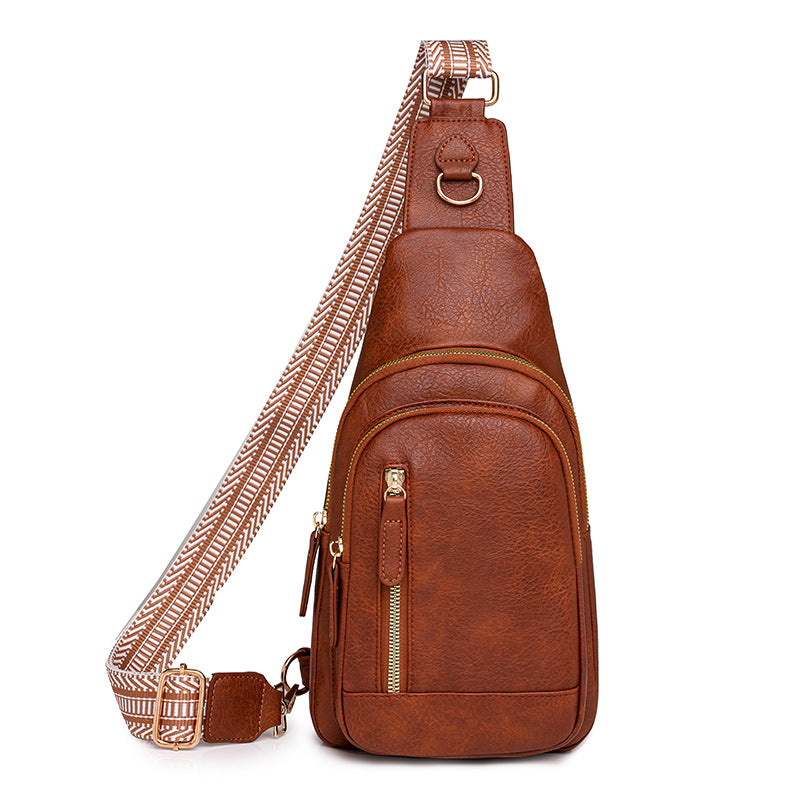 Trendy Retro Casual Chest Bag Women Trendy Office Soft Leather Cross Body Bag Exquisite Good looking Mom Bag