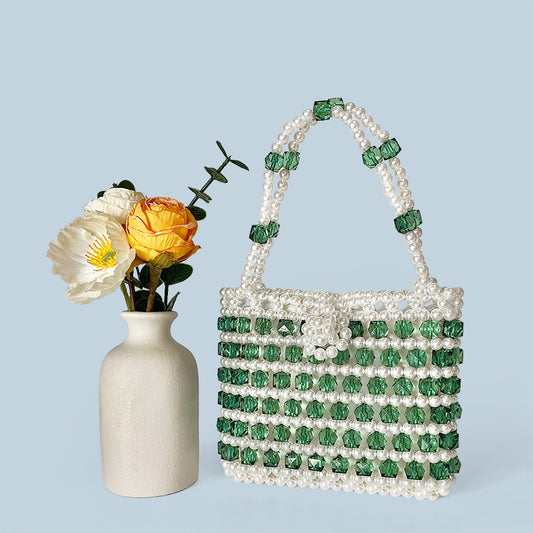 Exquisite Texture Small Bag Western Handmade Beaded Handbag Dopamine Color Beaded Bag Simple