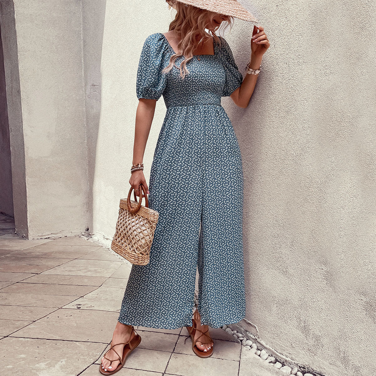 Women Clothing Printed Summer Jumpsuit Trousers