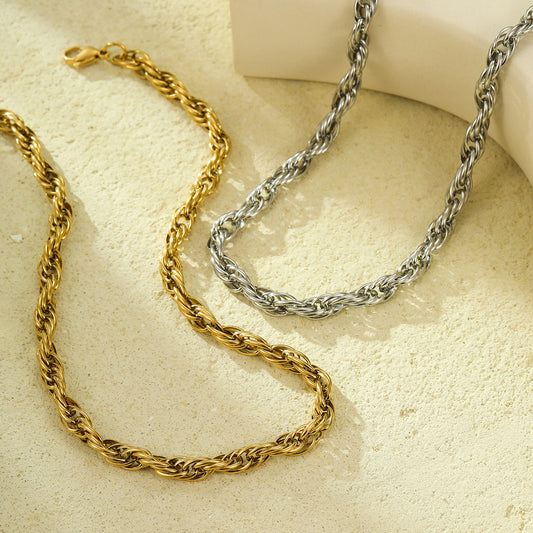 All Match Stainless Steel Twist Necklace Winding Niche High Grade Design Titanium Steel Clavicle Chain Necklace Accessories - Wanita Store
