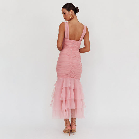 Spring Summer Sexy Patchwork Strap Dress Sexy Skinny Sheath Women Clothing Dress