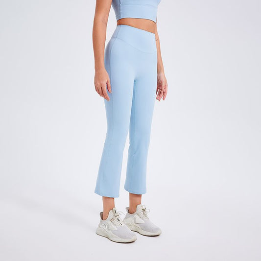 Summer Women High Waist Pencil Pants Slimming Smoke Tube Cropped Pants Slim Fit Yoga Pants Women Hip Lifting Running Workout Pants Fitness