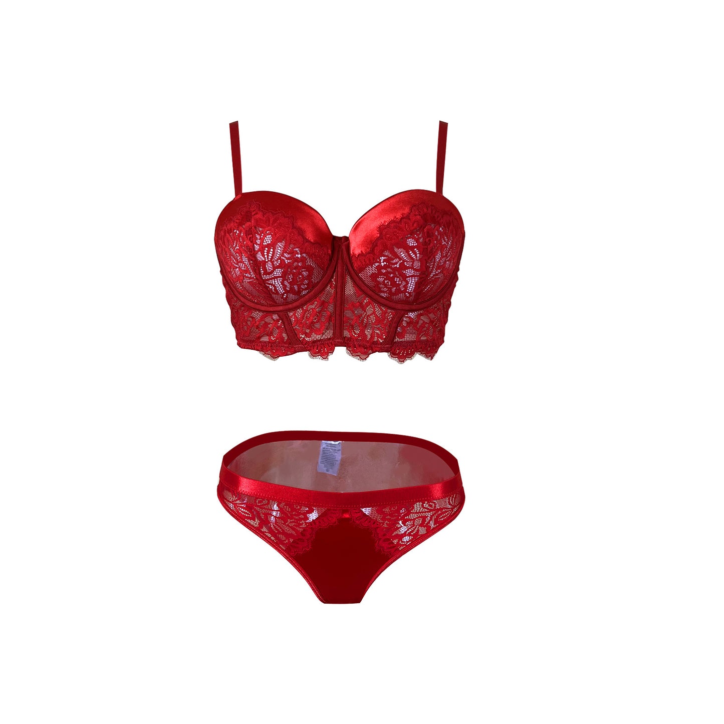 Red Lace Push up Bra Set Sexy Deep V Plunge Push up Underwear Underwear Two Piece Set