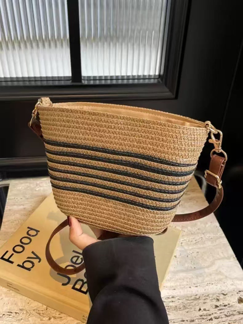 Crossbody Small Stripes Coffee Black Stripes