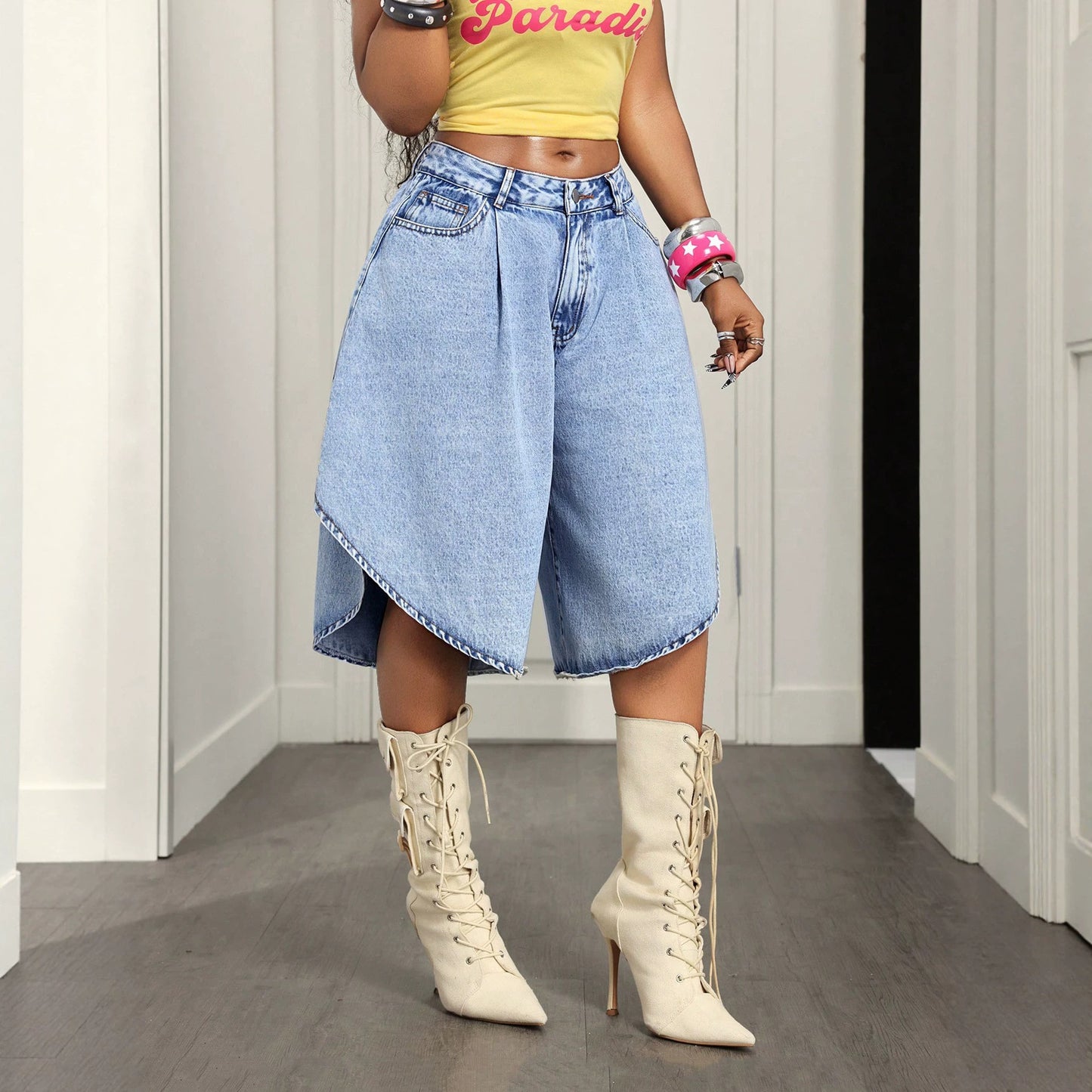 Summer Women All Matching Baggy Denim Shorts Shorts