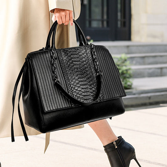 Tote Bag Crocodile Pattern Stylish Good Texture Bag Women Large Capacity Women Bag Shoulder Handbag