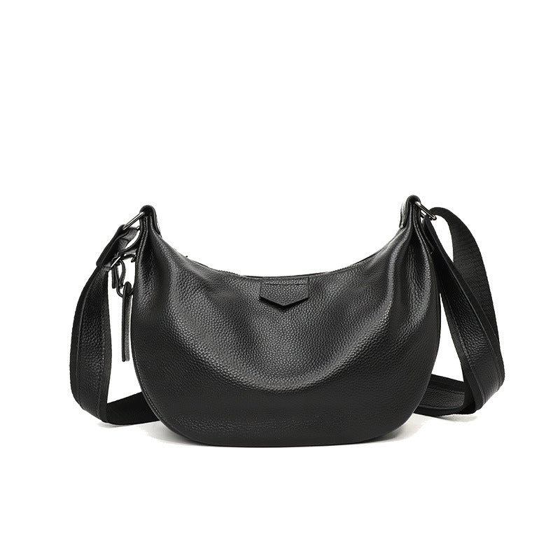 Genuine Leather Crossbody Bag Simple Dumpling Bag High Sense First Layer Cowhide Women Bag Office Bag