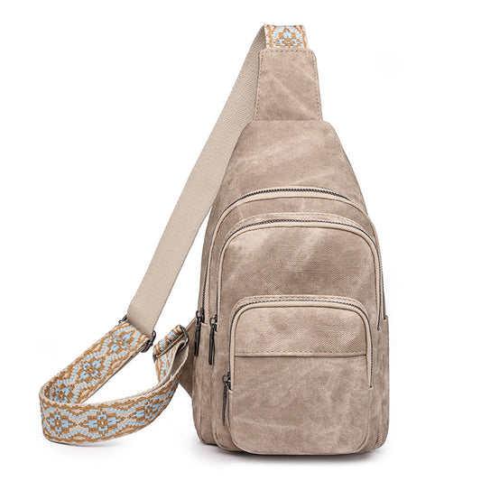 Bolso de pecho Wind Office, portátil, retro, marrón, bandolera, mochila pequeña sencilla, bolso de pecho para mujer