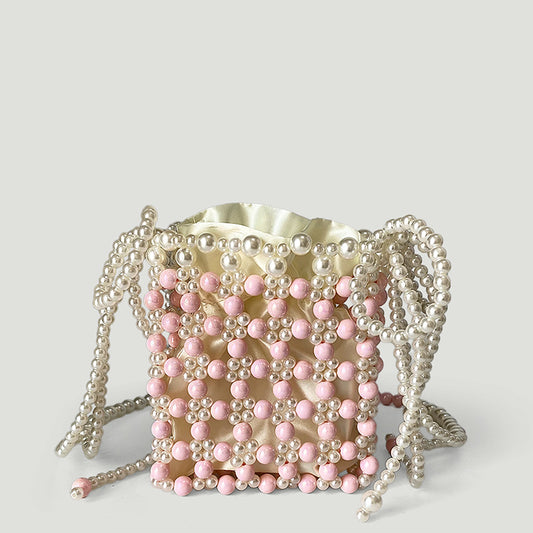 Handmade Beaded Sweet Pearl Bag All Match Internet Celebrity Hand Carrying Woven Bag String Beads Crossbody Bag Women Phone Bag