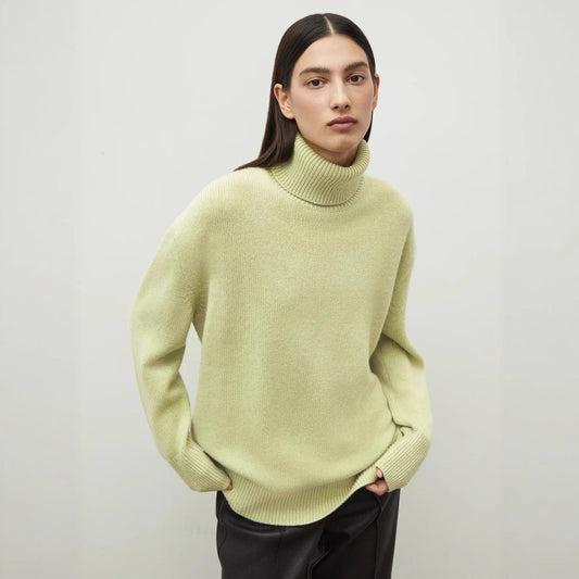 Knitted Russian Women Clothing High Neck Sweater Autumn Winter Loose Bottoming Sweater