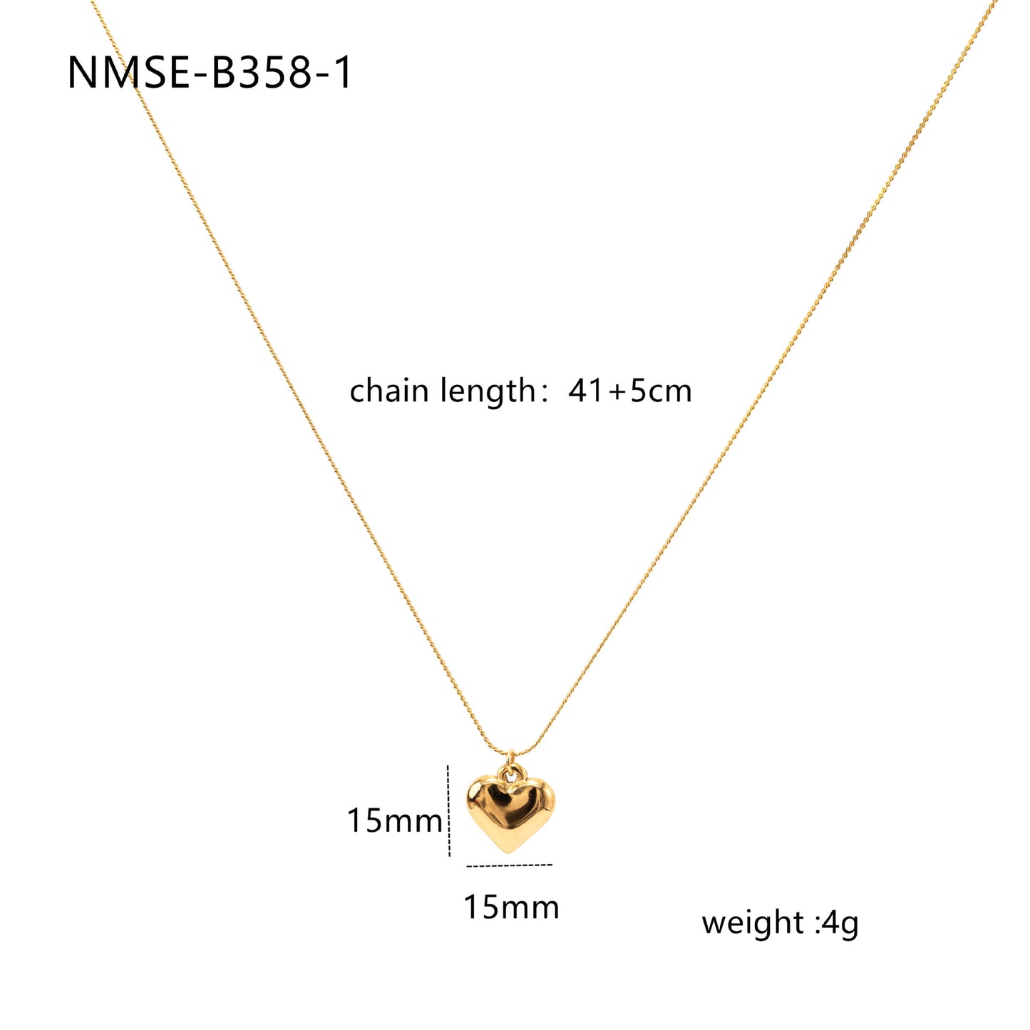 Three Dimensional Peach Heart Necklace Solid Love Heart Simplicity Dignified Embellished Clavicle Necklace Accessories - Wanita Store