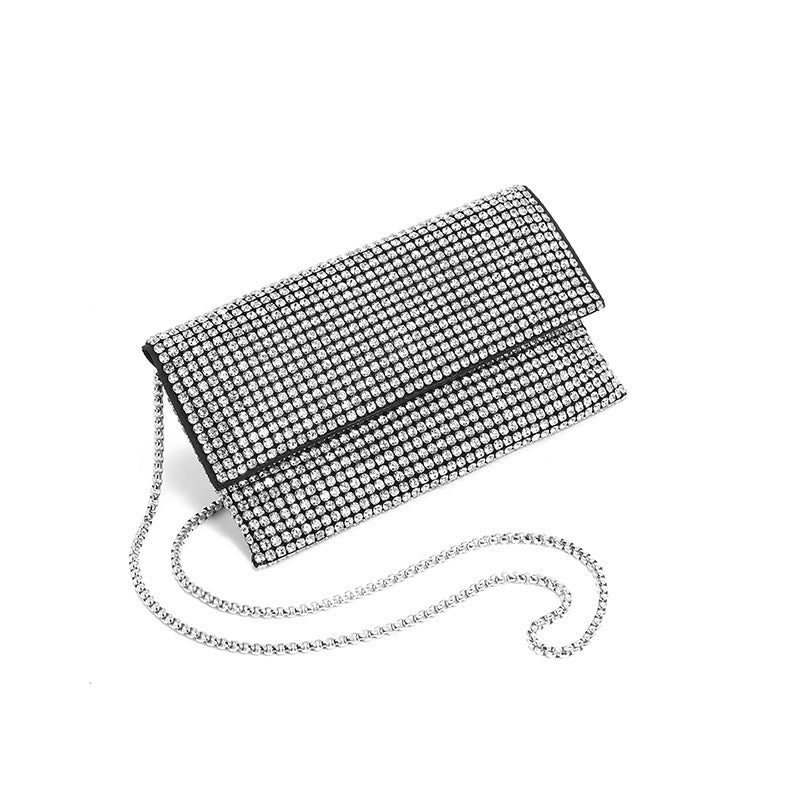 Rhinestone Bag Women Bag Summer Chain Diamond-Embedded Shoulder Messenger Phone Bag