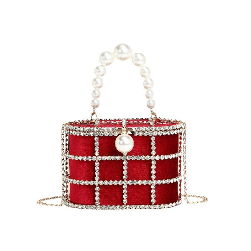 Pearl Tote Women Bag Spring Chain Shoulder Crossbody Box Bag Hair