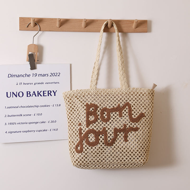 Letter One Shoulder Beige Coffee