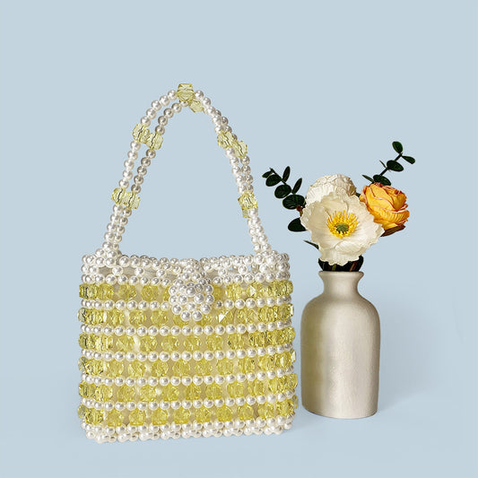 Exquisite Texture Small Bag Western Handmade Beaded Handbag Dopamine Color Beaded Bag Simple