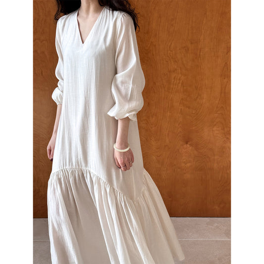 French Design Fishtail Dress Spring Loose Gentle Long Dress