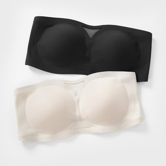 Korean Model Strapless Underwear Women Non Slip Invisible Tube Top Corset Underwear Summer Thin Section Traceless Small Breast Bra Women