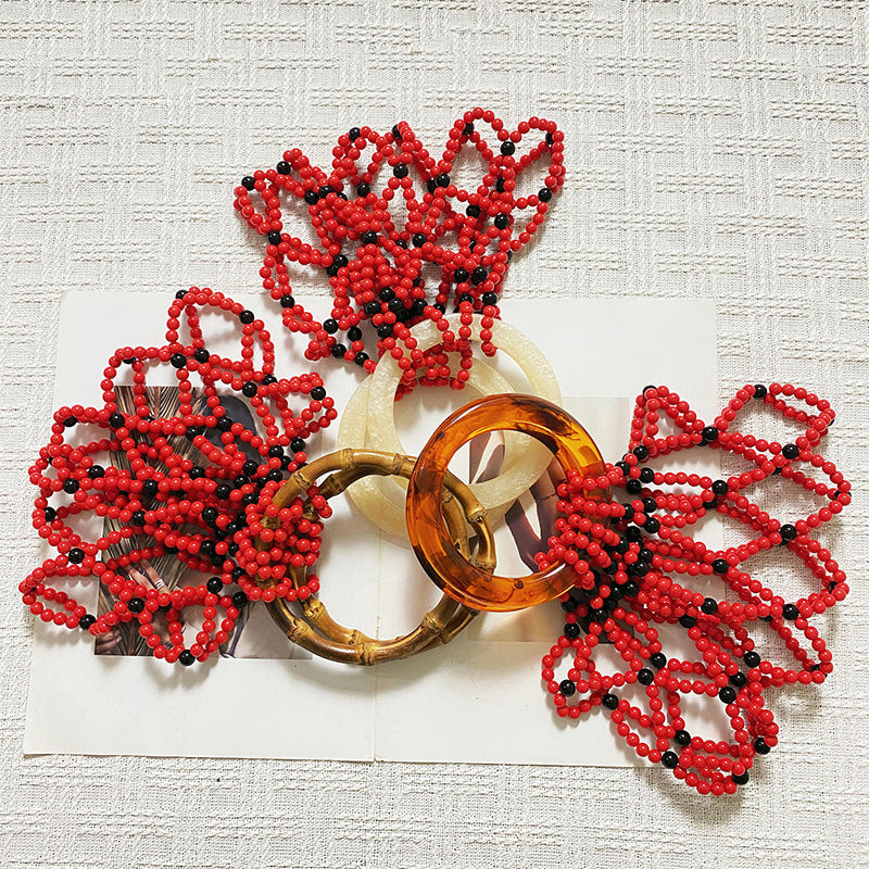 Retro Handmade Beaded Woven Bag Heavy Industry Design Advanced Sense Handbags