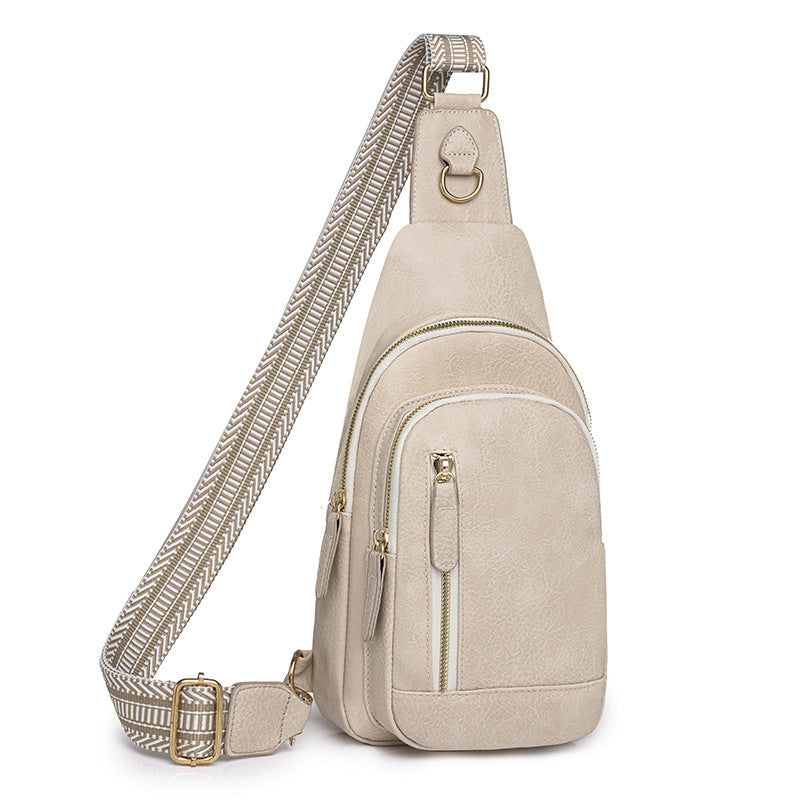 Trendy Retro Casual Chest Bag Women Trendy Office Soft Leather Cross Body Bag Exquisite Good looking Mom Bag