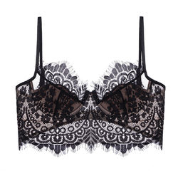 Bralette d'été à fines bretelles, lingerie sexy en dentelle, soutien-gorge souple avec armatures, effet push-up, conçu pour les poitrines généreuses, dos nu en U.