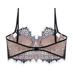 Bralette d'été à fines bretelles, lingerie sexy en dentelle, soutien-gorge souple avec armatures, effet push-up, conçu pour les poitrines généreuses, dos nu en U.