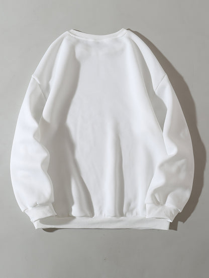 Spring Autumn High End Thin round Neck Skin Color Fleece Trendy Cartoon Cartoon Korean Urban Casual Pullover Women - Wanita Store