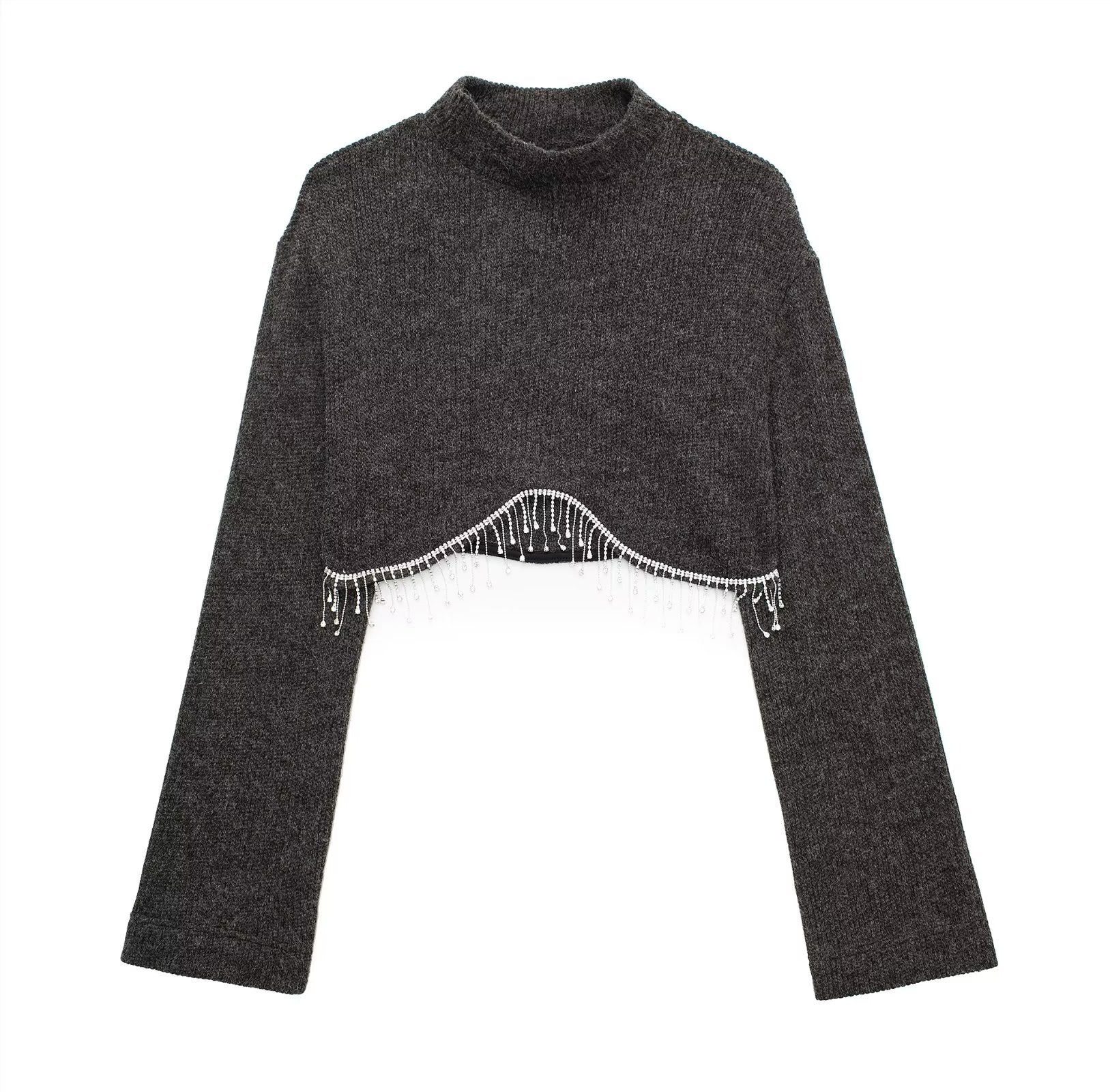 Autumn Winter Jewelry Inlaid Soft Sweater Sweater - Wanita Store