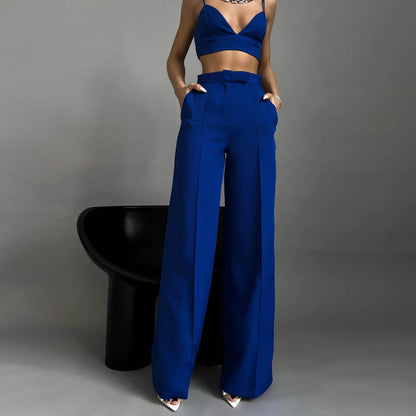 Blazer Suit Set Vest Straight Trousers Three Piece Set Autumn Winter Women Office Set - Wanita Store