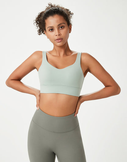 Sports Bra Women Buckle Yoga Bra Fixed Cup Sports Bra Fitness Vest - Wanita Store