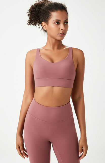 Sports Bra Women Buckle Yoga Bra Fixed Cup Sports Bra Fitness Vest - Wanita Store
