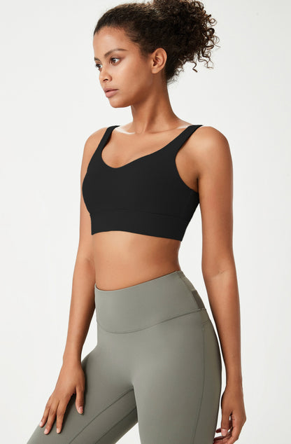 Sports Bra Women Buckle Yoga Bra Fixed Cup Sports Bra Fitness Vest - Wanita Store