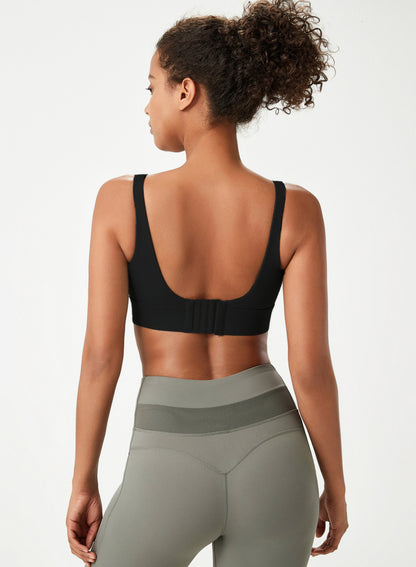 Sports Bra Women Buckle Yoga Bra Fixed Cup Sports Bra Fitness Vest - Wanita Store