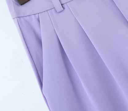 Winter Women Clothing Short Small Tank Top Top High Waist Buckle Casual Pants Suit Women - Wanita Store