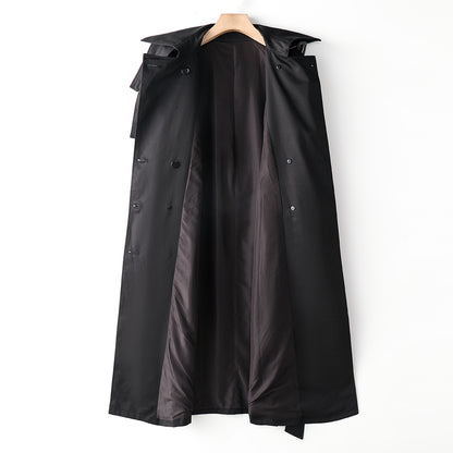 Element Overknee Long Trench Coat Women Popular Korean Autumn Winter Waist Controlled Slimming Coat - Wanita Store
