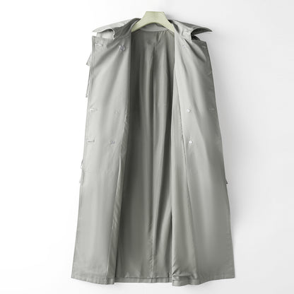 Element Overknee Long Trench Coat Women Popular Korean Autumn Winter Waist Controlled Slimming Coat - Wanita Store