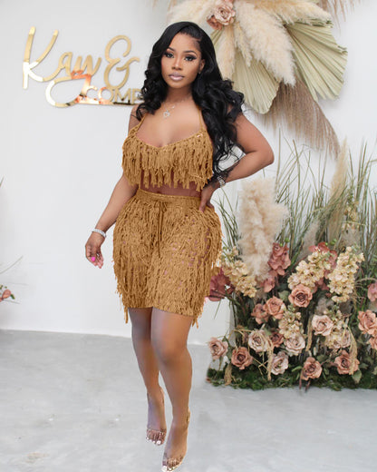 Women Sexy See through Knitted Hand Crochet Tassel Beach Shorts Suit - Wanita Store