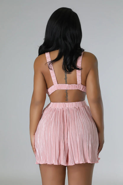 Women Clothing Summer Sexy Sleeveless V neck Folding Suspender Jumpsuit - Wanita Store