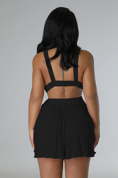 Women Clothing Summer Sexy Sleeveless V neck Folding Suspender Jumpsuit - Wanita Store