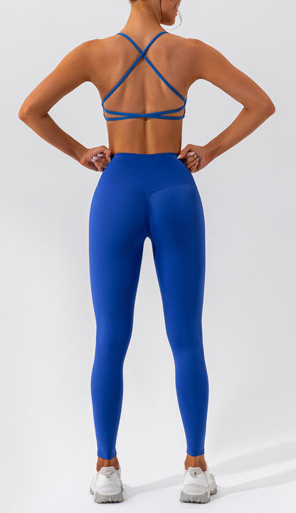 Spring Sports Suit Women Fitness Casual Running Quick Drying Nude Feel Skinny Yoga Clothes Suit - Wanita Store